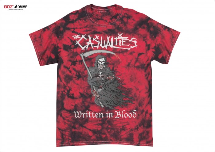 Official Merchandise THE CASUALTIES - WRITTEN IN BLOOD CRYSTAL DYE TEE (RED)